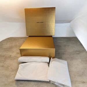 Saint Laurent Gold Gift Box and Tissue Paper LIKE NEW Home Decor Gift Box